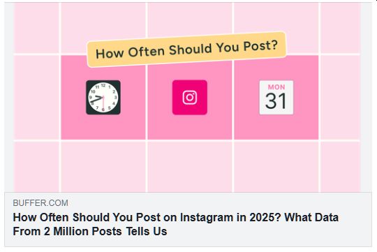 Instagramへの効果的な投稿頻度、2025年調査（Buffer）