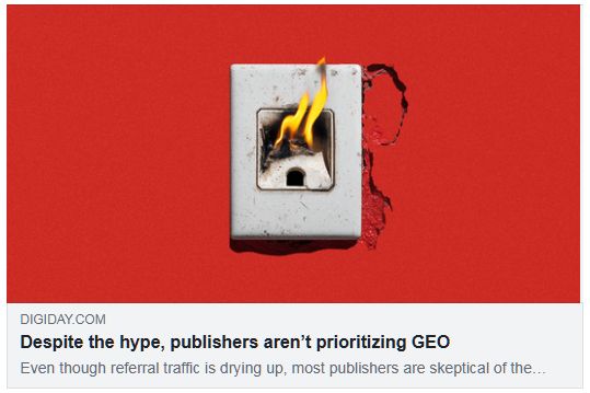 大きな注目を集めているものの、出版社はGEOを重視していない(DIGIDAY)